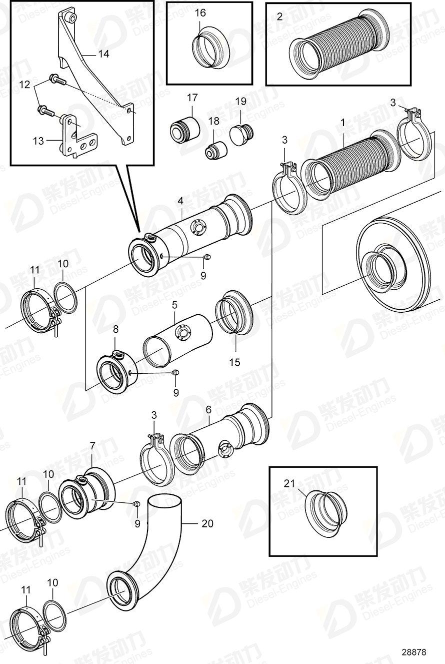 volvo penta Pipe 22338252 Drawing volvo penta Pipe 22338252 Drawing